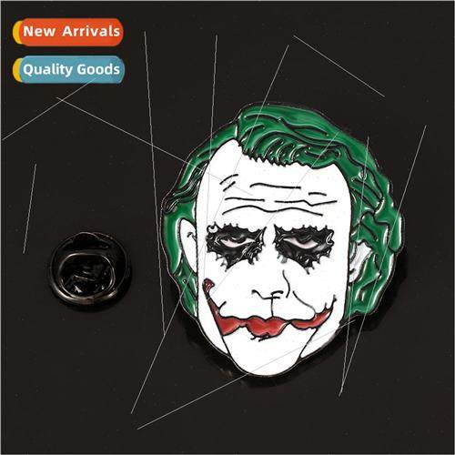 Heath Ledger Joker metal brooch film and  surrounding cartoo