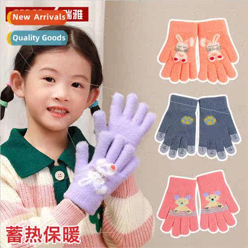 8-12 years old cartoon five-finger childrens gloves fall and