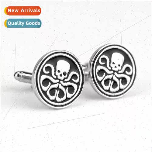 Anime Movie Octopus Cufflinks Drip-Oil Metal French Cufflink
