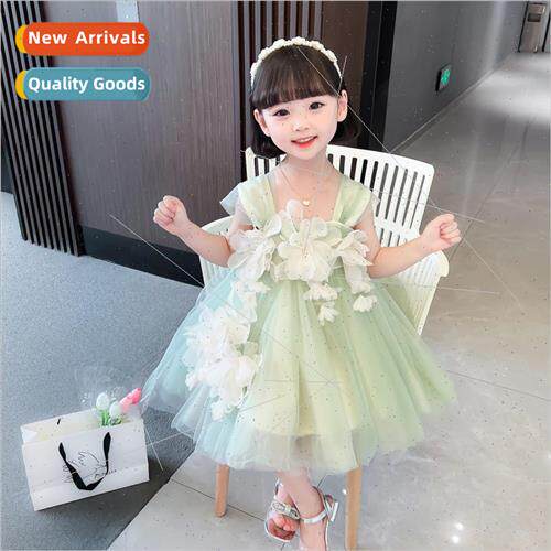 Girls dress summer halter princess dress flower fairy 适用ei