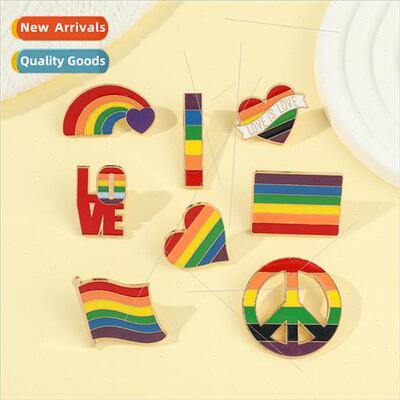 Creative Rainbow Bridge x Color Rainbow Set Brooch Peace Met