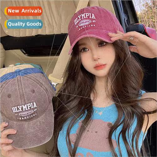 Fashion retro washed cotton embroidery letters baseball cap