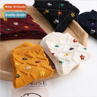 mple five-color diamond-shaped flower socks Korean fashion d
