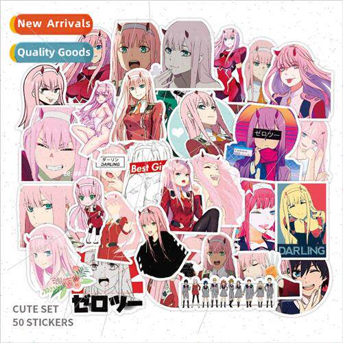 50 new FranXX Japanese comic graffiti stickers water removab