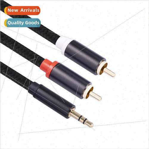 New gold-plated head 3.5mm to 2RCA cell phone connection sub
