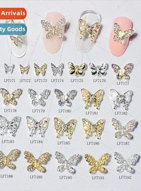 The new nail butterfly drill jewelry fingertip bow inlaid wi