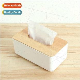 plastic tissue box Household desktop cover simple rem wooden
