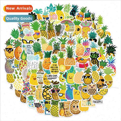 100 cartoon cute pineapple graffiti stickers decorative lugg