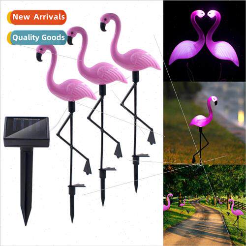 Solar Flamingo Lawn ghts One Tow Three LED Landscape Lamp Ou