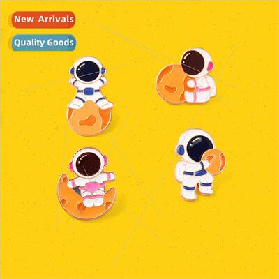 Astronaut moon badge cute couple a pair of corsage bag pin u