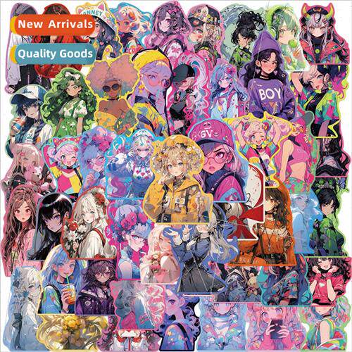 50pcs of sweet girl colorful edge graffiti stickers decorati