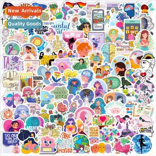 100 Small ze 4cm Inspirational Psychotherapy Stickers Cartoo