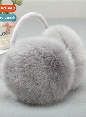 Winter multi-color warm cute back wearing faux fur ear muffs