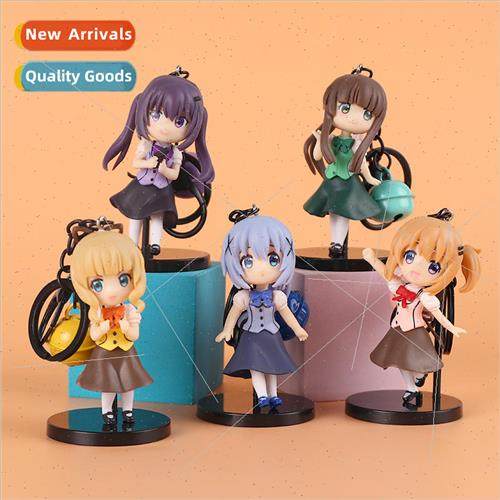 Anime doll point rabbit 5 PVC car keychain play bag small ha