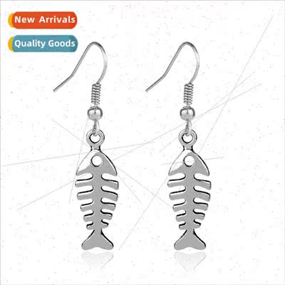 2020 new fish bone earrings female fashion temperament earri