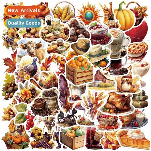 50pcs Thanksgiving Doodle Stickers Decoration Guitar Laptop