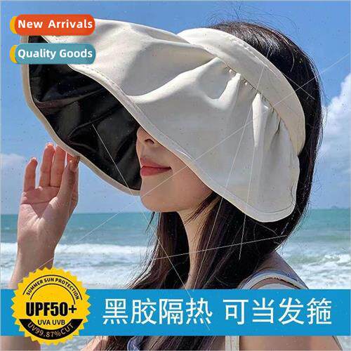 Vinyl hair band shell cap hollow top sun hat cycling face sh