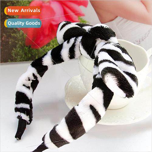 Korea cute princess polka dot bow coral velvet hair band mak
