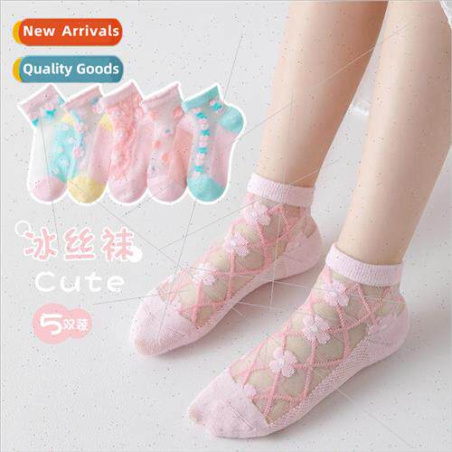 Childrens socks spring and summer ultra-thin breathable ice