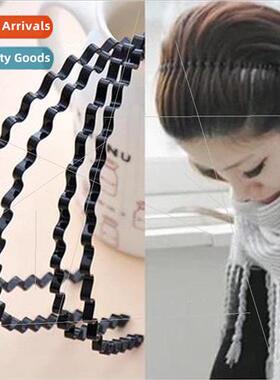 Unisex Wavy Hairband Black Face Wash Hairband Metal mple Stc