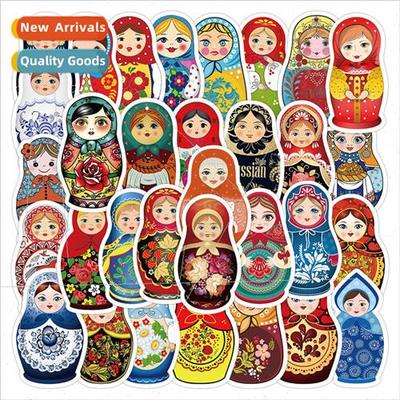 50 new Russian nesting dolls stickers cute little toys decor