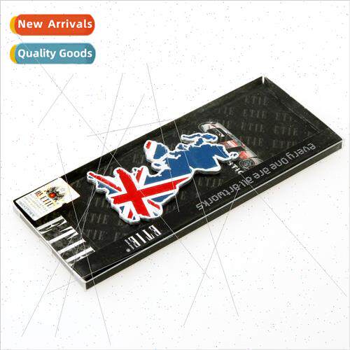 UK Flag 3D Aluminum Car Decal Beige Flag Car Decoration cens