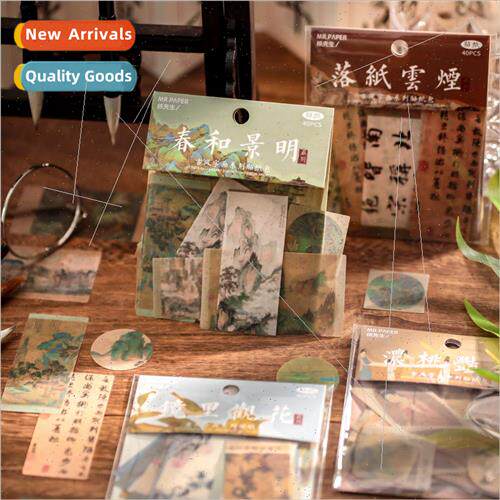 Japanese paper sticker pack ancient  calligraphy and paintin