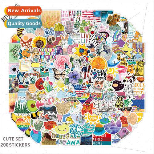 200 ins small fresh graffiti stickers luggage notebook refri