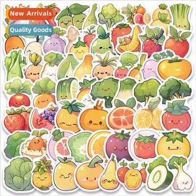 60 cartoon cute vegetables and fruits graffiti stickers lugg