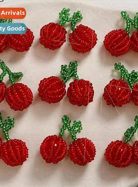 za three-dimensional fruit green leaves small cherry diy han