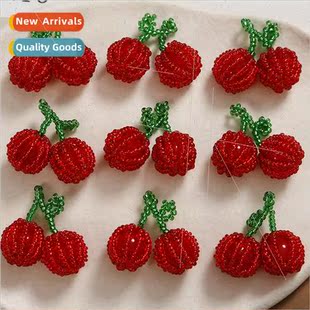 han small three dimensional fruit cherry leaves green diy