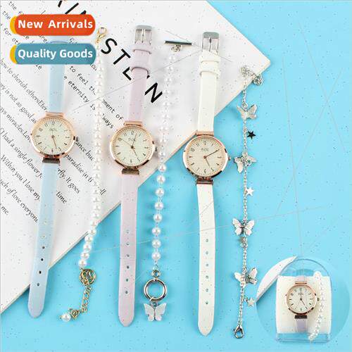 Fashion Korean quartz womens watch with bracelet simple ins