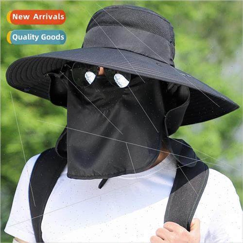 Hat mens summer large brim sunscreen fishermans hat curtain
