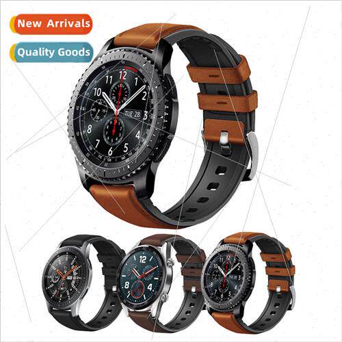 适用 Huawei GT2 leather strap Samsung watch3 silicone sticke