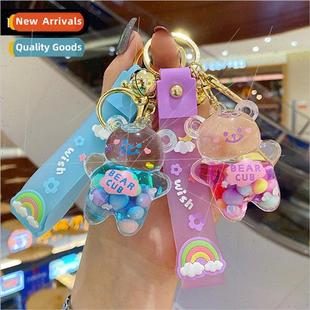 floating quicksand bottle Into keychain oil bear female the