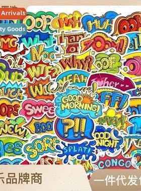 46 cartoon surprise text graffiti stickers can be decorated