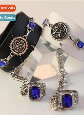 Anime  Black Deacon Char metal logo diamond bracelet punk ha