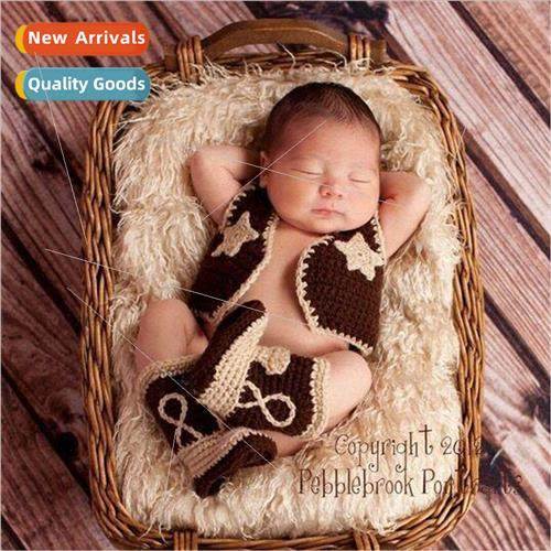 Pentagram Vest Shoes Set Western Cowboy Style Handmade Baby