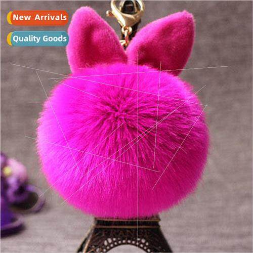 Bag pendant fur ball keychain simulation rabbit hair car pen