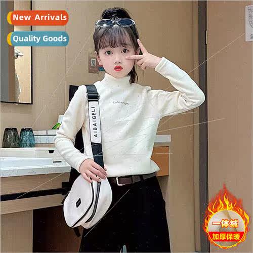 Girls fall and winter half-high neck padded bottoming shirt