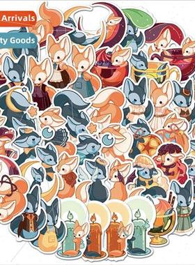 50 cartoon fox waterproof stickers luggage water cup cell ph