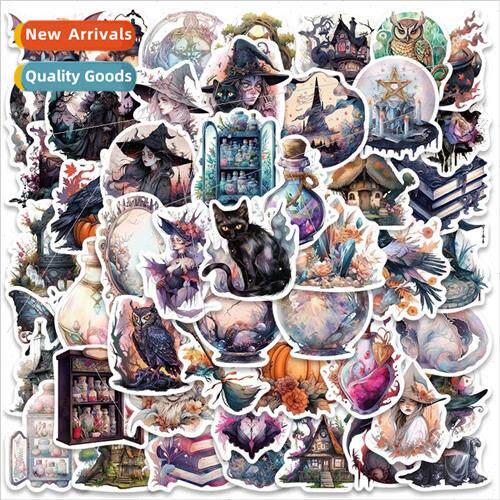 50 pcs realistic  witch stickers luggage notebook guitar car