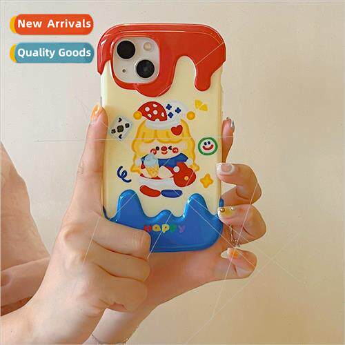 Creative cartoon cheese girl 适用 Apple 12 phone case 14ProM
