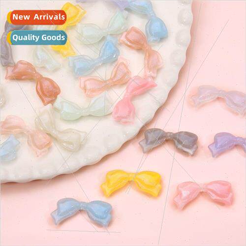 Ins cute colorful glitter bow beads DIY handmade jewelry ear