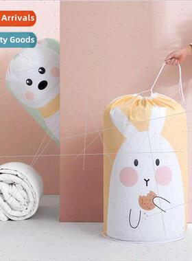 Cartoon drawstring PEVA cylinder quilt bag waterproof dustpr