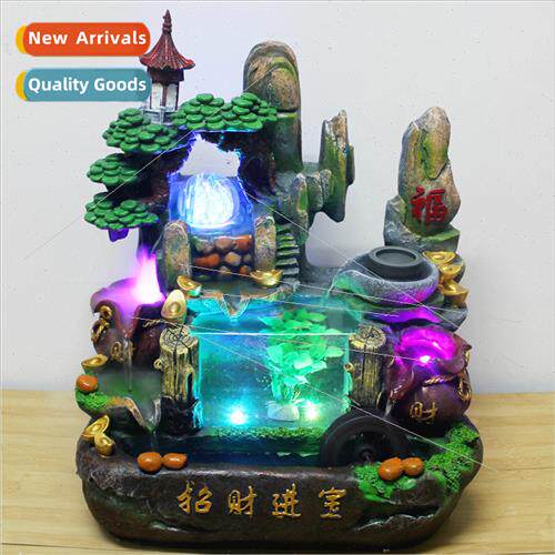 2017 new flowing water strong fog resin fountain crafts fish