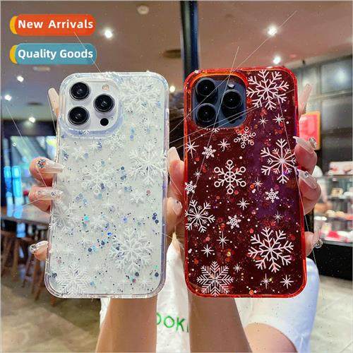 iPhone 15 transparent case 适用 Apple 13promax snowflake gli