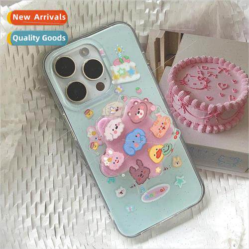 Halo stars cartoon animal stand 适用 iPhone 14/15ProMax case
