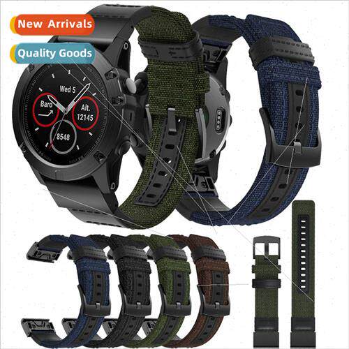适用 Fenix 7x Quick Release Nylon Canvas Leather StrapFenix