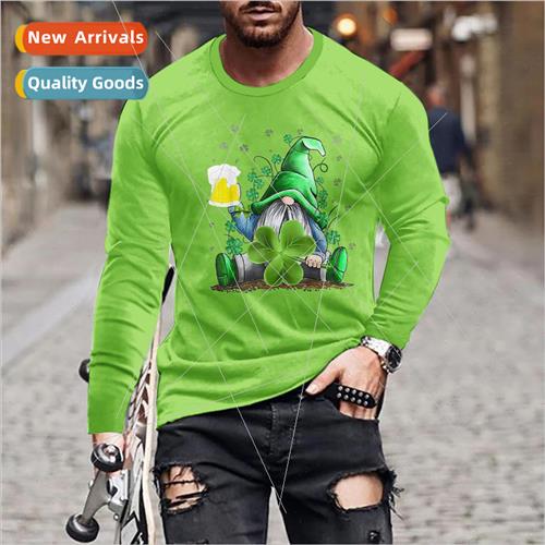 New spring and fall mens fashion printing long-sleeved overs